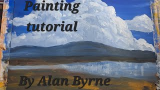 Full landscape painting Tutorial for beginners [upl. by Aliuqehs]