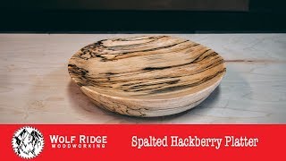 Woodturning Spalted Hackberry Platter [upl. by Ahsiret129]