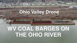 Coal Barges On The Ohio River 4K Benwood West Virginia  DJI Inspire 2 [upl. by Fulcher]