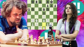 Magnus Carlsen vs Tania Sachdev chess game 1 [upl. by Ark]