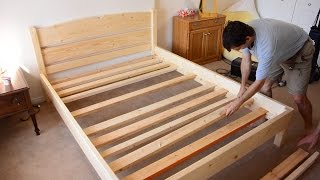 Building a queen size bed from 2x4 lumber [upl. by Kraus]