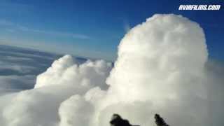 Flying in and out of clouds from cockpit and cabin [upl. by Nimoynib]