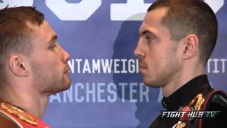 Carl Frampton vs Scott Quigg Full Intense Face Off Video [upl. by Gwendolyn]