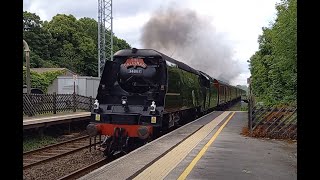 The Dalesman at Settle Railway Station hauled by Tangmere 34067 with 47746 [upl. by Darooge]