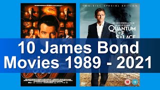 10 James Bond Agent 007 Movies 19892021 [upl. by Rad241]