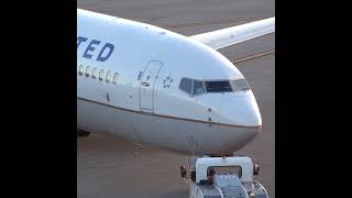 Quick clip of a UA B738 pushing back for her departure aviation planespotting [upl. by Eislel]