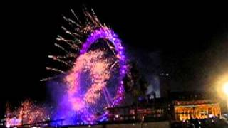 NEW YEAR LONDON EYE FIREWORKS [upl. by Neevan]