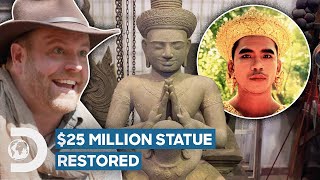 Josh Gates Helps Restore 25 Million Ancient Cambodian Statue  Expedition Unknown [upl. by Nothsa]