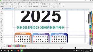 Calendário 2025 de Mesa Primeiro e Segundo Semestre Colorido [upl. by Oeht]