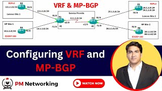 Configuring VRF and MPBGP on Cisco Routers  Learn Service Provider Configurations [upl. by Grishilde776]