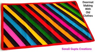 How To Make Doormat At Home  Paydan Banane Ka Tarika  Doormat With Old Clothes doormatmaking mat [upl. by Maleen]