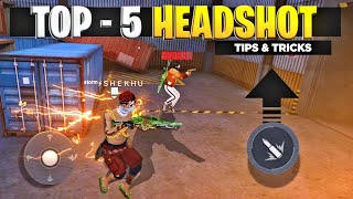 TOP5 New  HEADSHOT TRICKS  in Free fire  SECRET  ONETAP  TRICK quot ONLY RED NUMBER quot [upl. by Adiuqal66]