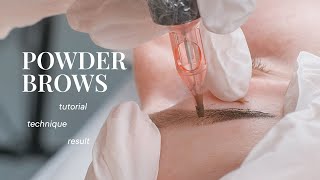 How To Do Powder Brows  Tutorial [upl. by Ahsimik]