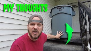 Rubbermaid Commercial Products BRUTE HeavyDuty Round Trash Review [upl. by Eitac]