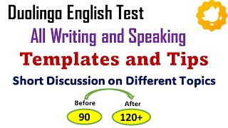 Duolingo English Test  Writing and Speaking  Templates and Tips  1  Improve production score [upl. by Gnanmas932]