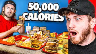 REACTING TO INSANE 50000 CALORIE FOOD CHALLENGE [upl. by Morly]