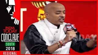 Rapper BlaaZe Sings His Famous Song ‘Ban The Crooked Police  India Today Conclave South 2018 [upl. by Eicats]