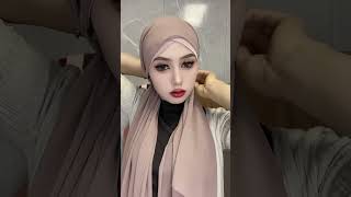 Unique hijab style with Earrings  very easy and beautiful shorts beautyframe hijabtutorial [upl. by Joellyn]