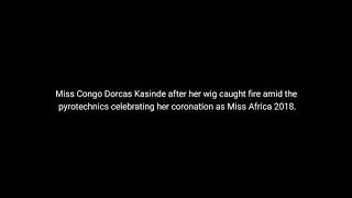 VIRAL VIDEO Miss Congo Dorcas Wig Caught Fire Amidst Celebration Of Her Coronation As Miss Africa [upl. by Richia202]