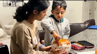 বাচ্চাদের school এ halloween কুমড়ো প্রোজেক্টমেহা বানালো লণ্ঠন আর রামা বানালো বাঁদর🐒 [upl. by Landau]