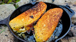 Gordon Ramsays Ultimate Grilled Cheese Sandwich made from scratch in nature ASMR outdoor cooking [upl. by Ydroj]