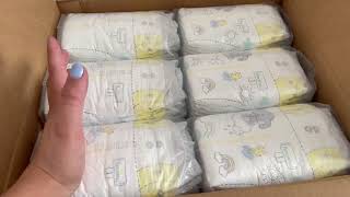 198 Count Pampers Swaddlers Disposable Baby Diapers Review [upl. by Wiatt]