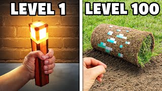 Level 1 to 100 DIY Minecraft Inventions [upl. by Lennahs405]