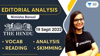 The Hindu Editorial  19 September 2022  Vocab Analysis Reading Skimming  Nimisha Bansal [upl. by Roti]