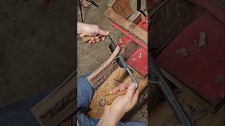 My drawknife is faster than your bandsaw woodcarving wood woodworking carving walnut kitchen [upl. by Einimod965]