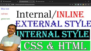 How to use Internal Inline and External style sheet in css and htmlCOMPUTEREXCELSOLUTION html [upl. by Virgin]