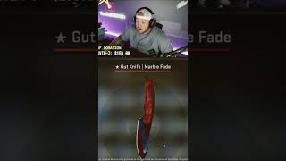 TimTheTatman Pulls FactoryNew Fire amp Ice Marble Fade GUT KNIFE in CSGO shorts csgo [upl. by Devi]