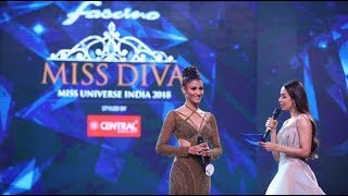 Miss Diva 2018 Top 10 and Top 5 question and answer round Miss Universe India 2018 [upl. by Benedix]