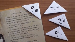 Easy DIY origami corner bookmarks  no glue  easy paper crafts by 10 Crafty Fingers [upl. by Enahsed]