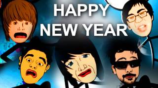 Happy New Year 2012 AnimationJustin BieberFreddieRayShane DawsonampPenna  KidsOne [upl. by Mchenry]