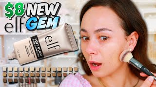 NEW 8 ELF SOFT GLAM SATIN FOUNDATION Dry Skin Wear Test [upl. by Eipper]