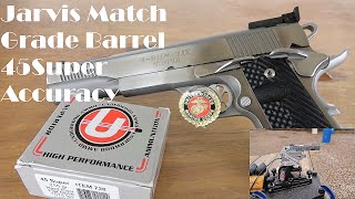 1911 Jarvis Match Grade Barrel 45 Super Ransom Rest Tested [upl. by Gnohc914]