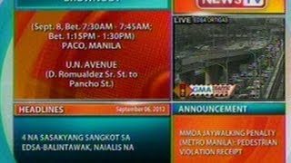 DB Brownout schedule sa ilang lugar sa Maynila at Pasay Sept 8 2012 [upl. by Assenat]