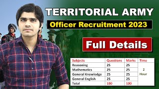 Territorial Army Officer Recruitment 2023  Full Detail Step by Step [upl. by Bear145]