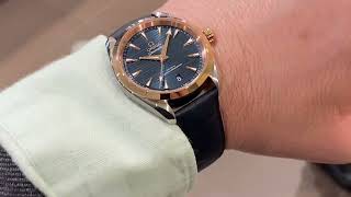 OMEGA Seamaster Aqua Terra 38mm  blue dial steel gold case [upl. by Dorcas]