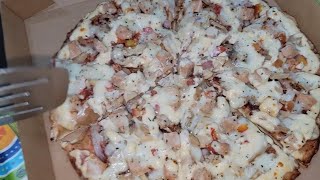 debonairs pizza reviewchicken triple deckercreamy chicken double cheese interracialcouple pizza [upl. by Bobbye597]