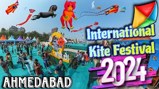 International Kite Festival 2024 Ahmedabad Sky Turns Rainbow 🌈  Must Watch🌍 [upl. by Naves]