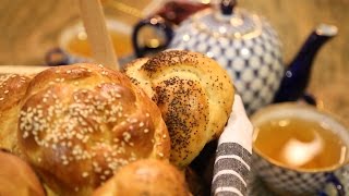 How To Bake Sweet Bread Rolls Challah Bread Recipe by Heghineh [upl. by Trula]