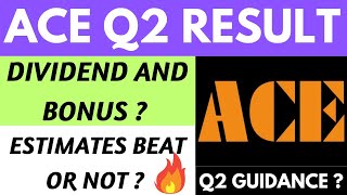 ACE Q2 RESULT TODAY 🔥 🔥 ACE SHARE NEWS TODAY  ACE SHARE TECHNICAL ANALYSIS  ACE SHARE FUNDAMENTAL [upl. by Ahseital]