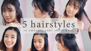 5 Easy Hairstyles for Short hair  By Patrine Choo [upl. by Gnos]