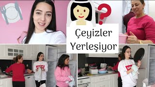 GÖRÜMCEMİN ÇEYİZLERİ PART 1 Mutfağı Yerleştiriyoruz  Yeni Gelin Evi çeyizvideoları evyerleştirme [upl. by Tarra159]