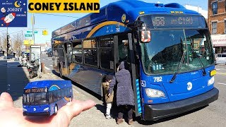 Johny Rides MTA BUS To Coney Island With NEW MTA BUS TOY [upl. by Donetta]