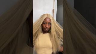 watch me revamp this synthetic wig 🙈 blonde wigtransformation grwm wiginstall [upl. by Ehsrop959]