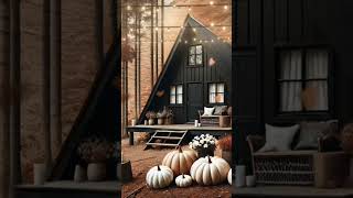 Cozy Black AFrame Cabin in Autumn Forest 🍂  1 Hour Lofi fallvibes cozyhour cozyfall [upl. by Neivad757]