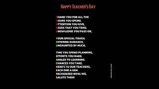 Teacher day acrostic poem poem teacherday [upl. by Peria]