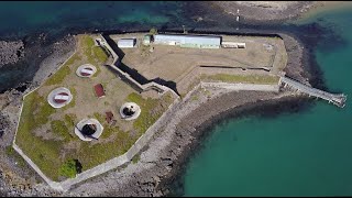 Ripapa Island Fort Jervois from the air Lyttelton Harbour [upl. by Notnirb]